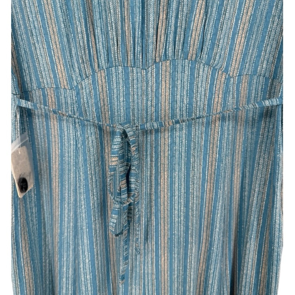 Free People Teal-Blue Striped Button-Down Maxi Dress - Picture 12 of 13